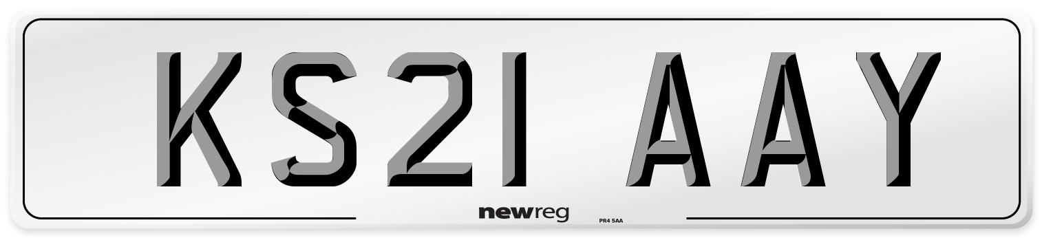 KS21 AAY Number Plate from New Reg